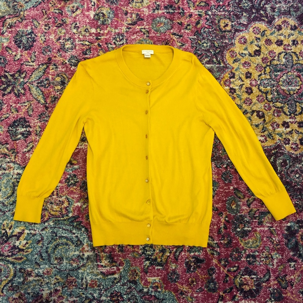 J Crew Mustard Cardigan